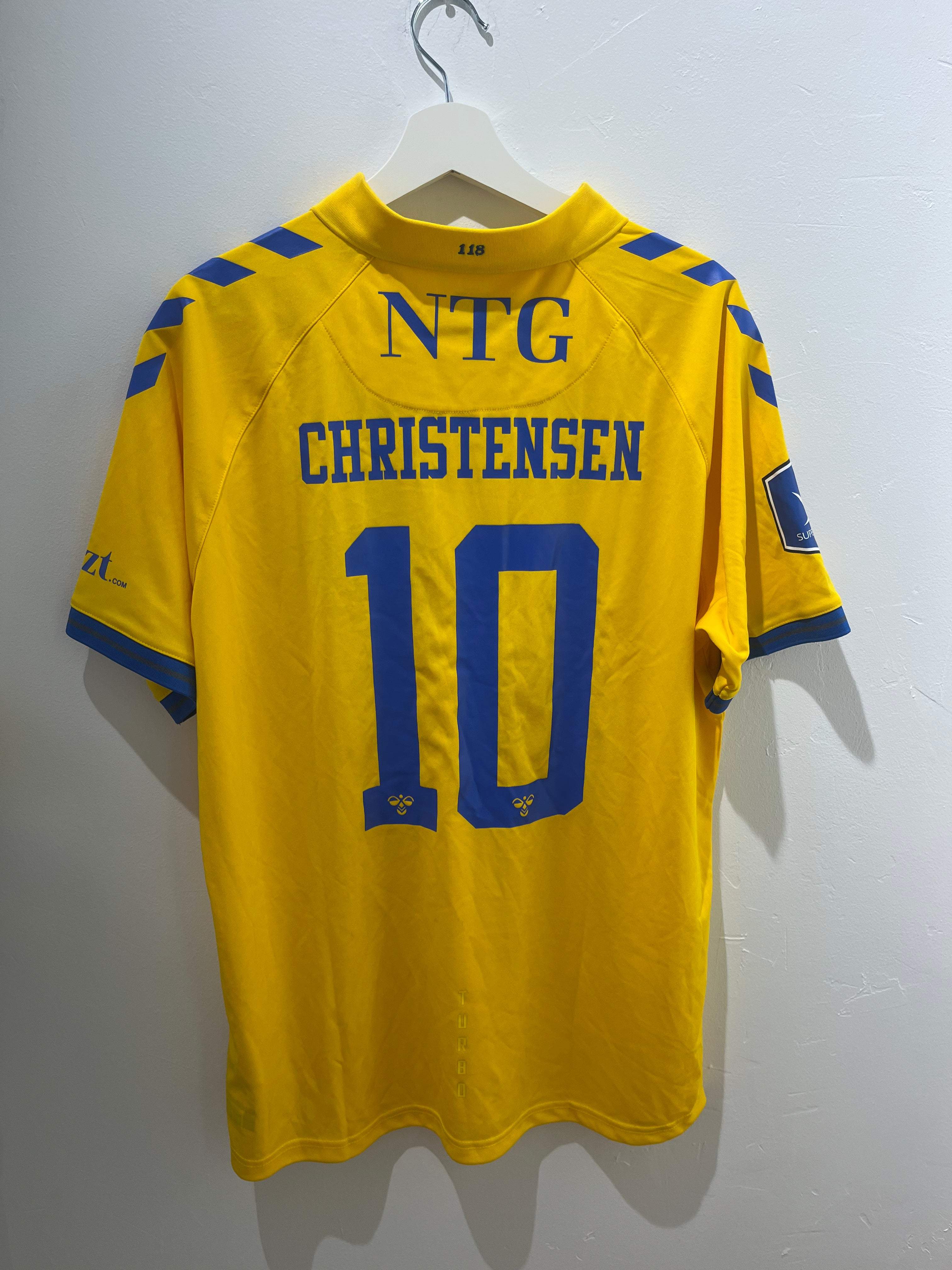 Brøndby 'Bent Turbo Christensen' XL trøje, bagside med nummer 10 og Christensen