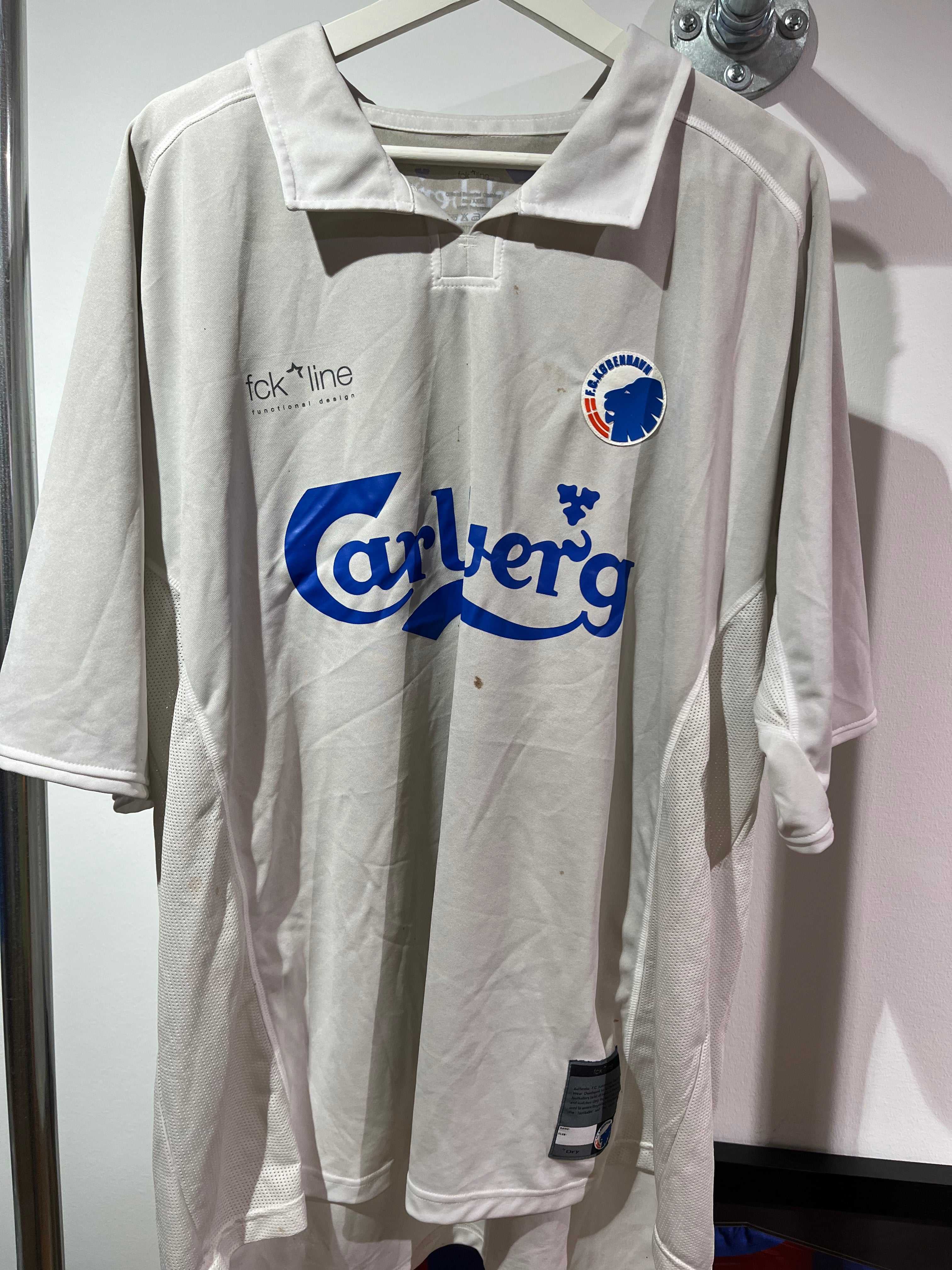 FCK Hjemme 2002/03 XXXL fodboldtrøje forside med Carlsberg logo og F.C. København badge.