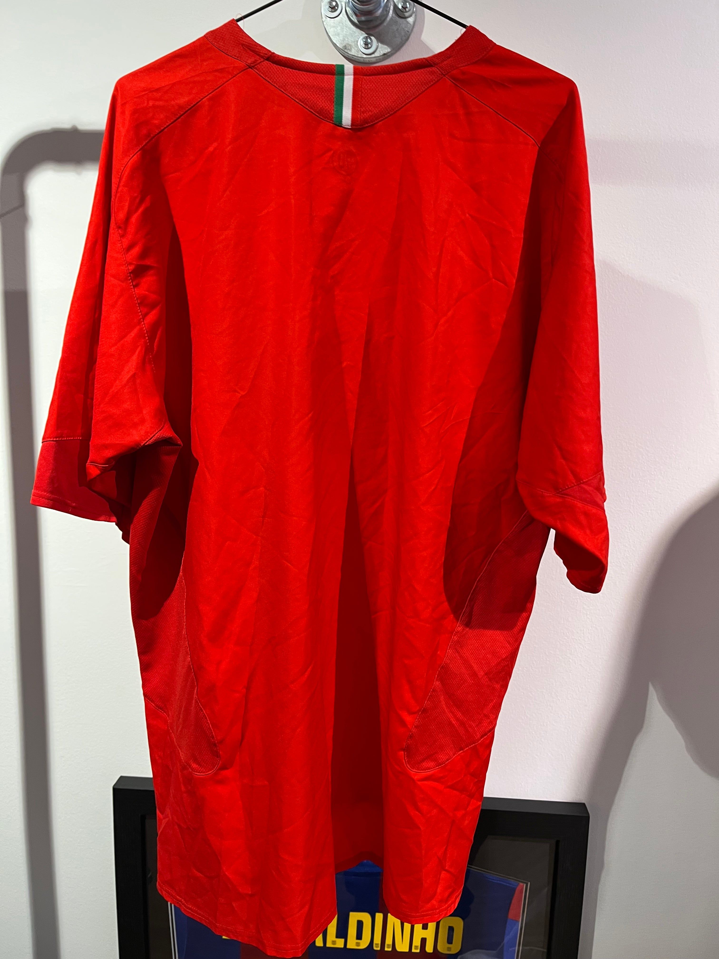 Bagsiden af den klassiske røde Juventus Ude 2005/06 XXL fodboldtrøje fra Serie A.